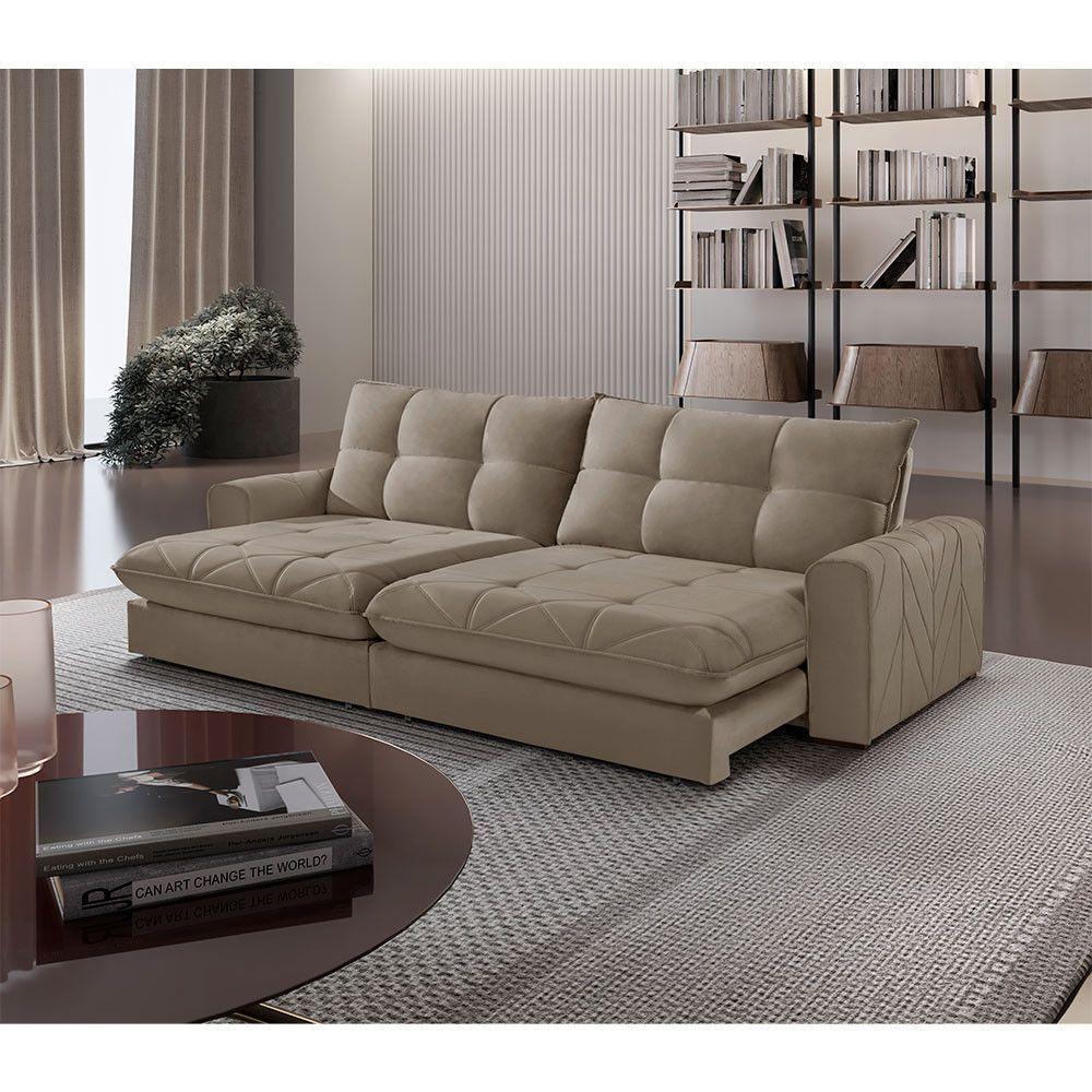 Sofá Firenze Veludo 02 Módulos De 80cm B25cm Meu Sofá Online B002 Veludo Capuccino - 1