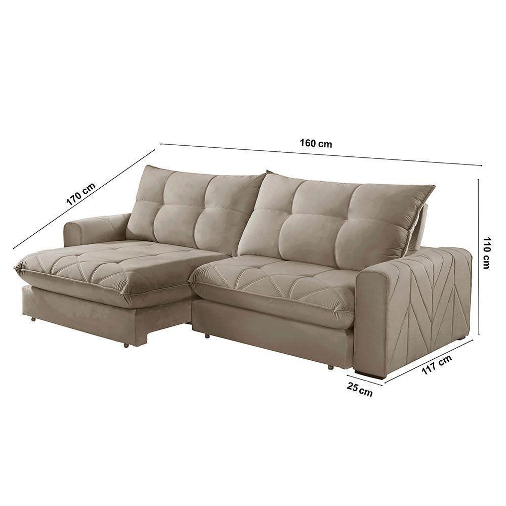 Sofá Firenze Veludo 02 Módulos De 80cm B25cm Meu Sofá Online B002 Veludo Capuccino - 5