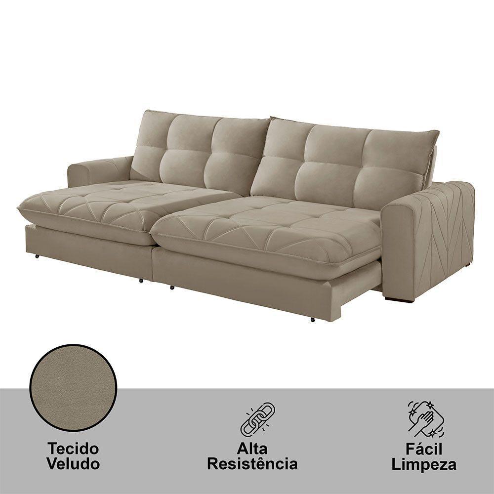 Sofá Firenze Veludo 02 Módulos De 80cm B25cm Meu Sofá Online B002 Veludo Capuccino - 6