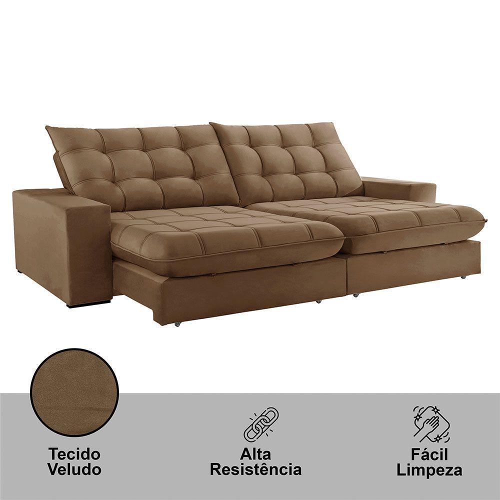 Sofá Livy Veludo 02 Módulos De 90cm B25cm Meu Sofá Online B016 Veludo Marrom - 4