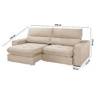 Sofá Aspem Linho 02 Módulos De 120cm B25cm Meu Sofá Online A294 Linho Creme