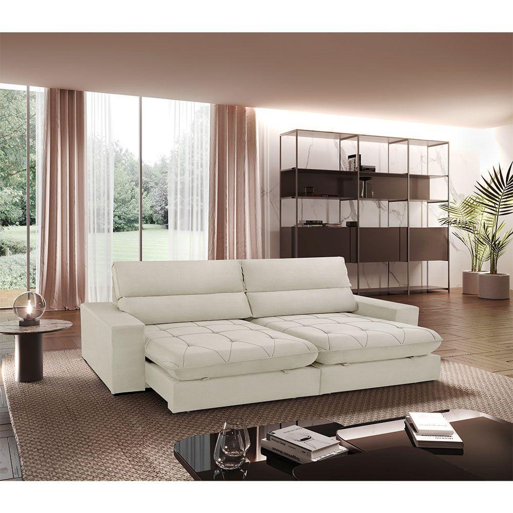 Sofá Aspem Linho 02 Módulos De 120cm B25cm Meu Sofá Online A302 Linho Branco - 1