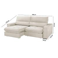 Sofá Aspem Linho 02 Módulos De 120cm B25cm Meu Sofá Online A302 Linho Branco - 5