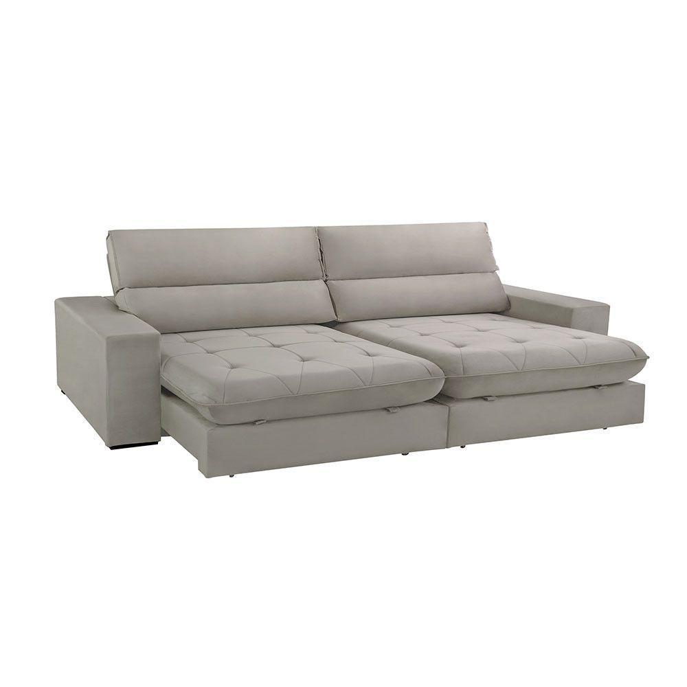 Sofá Aspem Veludo 02 Módulos De 120cm B25cm Meu Sofá Online B026 Veludo Prata - 2
