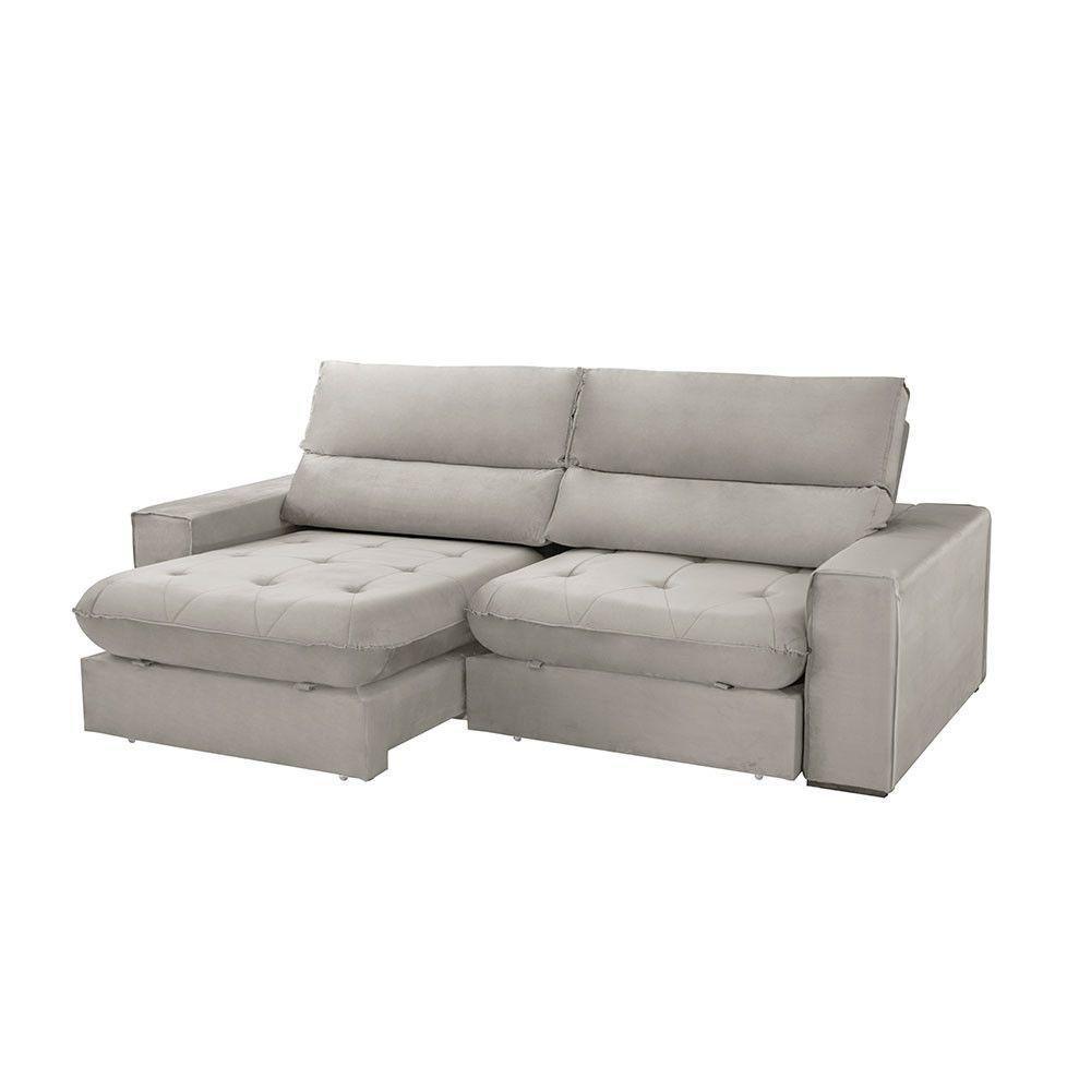 Sofá Aspem Veludo 02 Módulos De 120cm B25cm Meu Sofá Online B026 Veludo Prata - 3