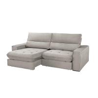 Sofá Aspem Veludo 02 Módulos De 120cm B25cm Meu Sofá Online B026 Veludo Prata - 3