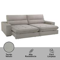 Sofá Aspem Veludo 02 Módulos De 120cm B25cm Meu Sofá Online B026 Veludo Prata - 5