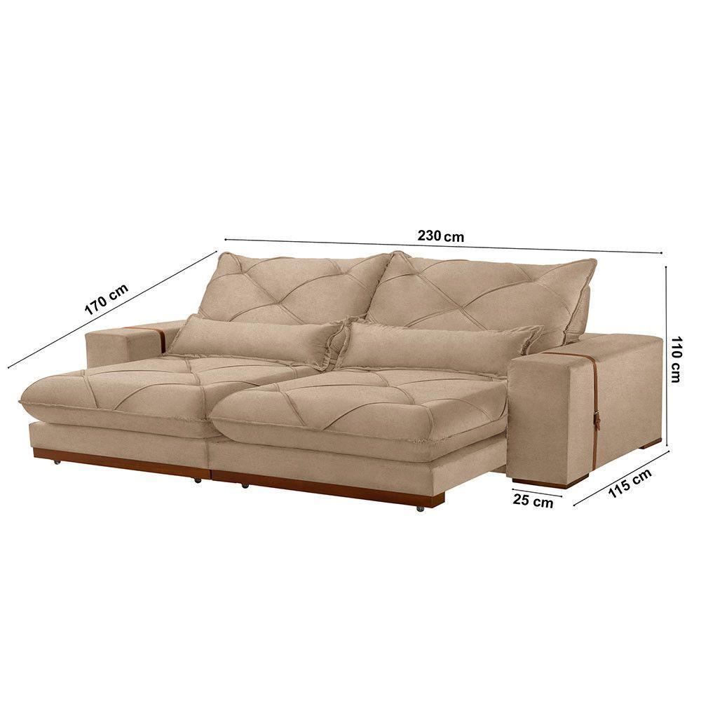 Sofá Turim Linho 02 Módulos De 90cm B25cm Meu Sofá Online A226 Linho Bege - 5