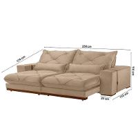 Sofá Turim Linho 02 Módulos De 90cm B25cm Meu Sofá Online A226 Linho Bege - 5