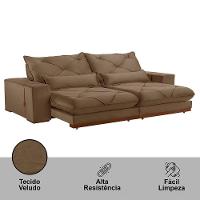 Sofá Turim Veludo 02 Módulos De 100cm B25cm Meu Sofá Online B016 Veludo Marrom - 3