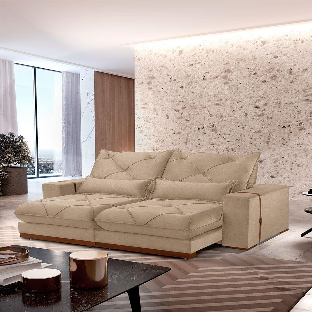 Sofá Turim Linho 02 Módulos De 100cm B25cm Meu Sofá Online A226 Linho Bege - 1