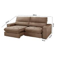 Sofá Aspem Veludo 02 Módulos De 100m B25cm Meu Sofá Online B016 Veludo Marrom - 5