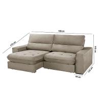 Sofá Aspem Veludo 02 Módulos De 90cm B25cm Meu Sofá Online B002 Veludo Capuccino - 5