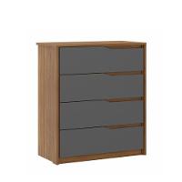 Cômoda Atria 4 Gavetas Amêndola-grafito - Demartêz Amêndola-grafito - 1