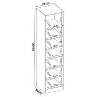 Guarda Roupa Modulado Irlanda 1 Porta Amêndola Com Espelho - Demartêz Amêndola - 3