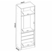 Guarda Roupa Modulado Irlanda 2 Portas Amêndola-branco - Demartêz Amêndola-branco - 3