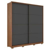 Guarda Roupa Casal Belga 2 Portas Deslizantes Amêndola-grafito Com Pés - Demartêz Amêndola-grafito - 1