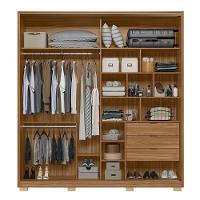 Guarda Roupa Casal Belga 2 Portas Deslizantes Amêndola-grafito Com Pés - Demartêz Amêndola-grafito - 2