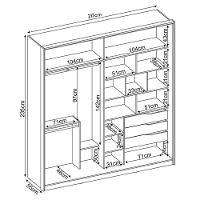 Guarda Roupa Casal Belga 2 Portas Deslizantes Amêndola-grafito Com Pés - Demartêz Amêndola-grafito - 3