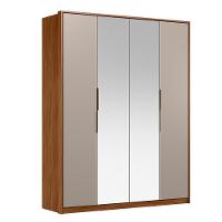 Guarda Roupa Casal Attore 4 Portas Nogueira-nude Prime Tx Com 2 Espelhos - 1