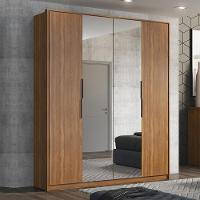 Guarda Roupa Casal Attore 4 Portas Amêndola Com 2 Espelhos - Demartêz Amêndola - 2