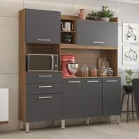 Cozinha Compacta Select 6 Portas E 2 Gavetas Amêndola-grafito - Demóbile Amêndola-grafito - 2
