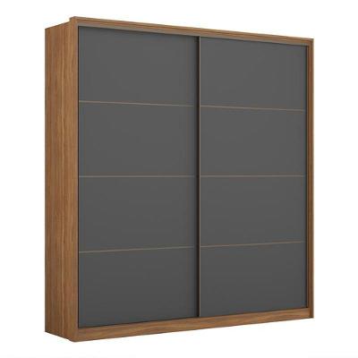 Guarda Roupa Casal Belga 2 Portas Deslizantes Flex Amêndola-grafito - Demartêz Amêndola-grafito
