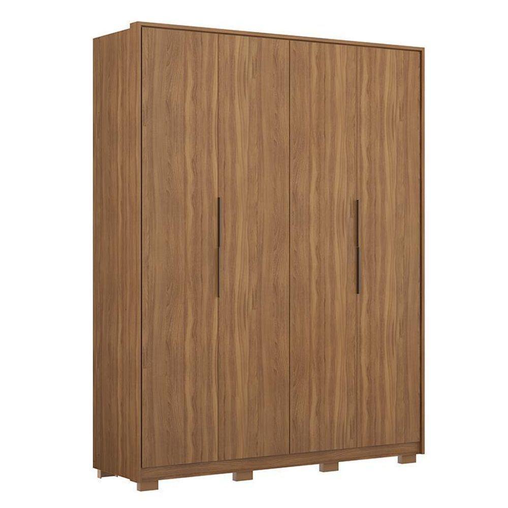 Guarda Roupa Casal Attore 4 Portas Amêndola Com Pés - Demartêz Amêndola - 1