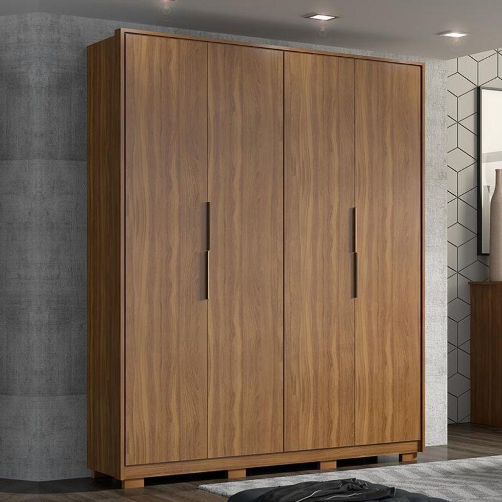 Guarda Roupa Casal Attore 4 Portas Amêndola Com Pés - Demartêz Amêndola - 2