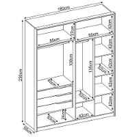 Guarda Roupa Casal Attore 4 Portas Amêndola-grafito Com 2 Espelhos - Demartêz Amêndola-grafito - 4