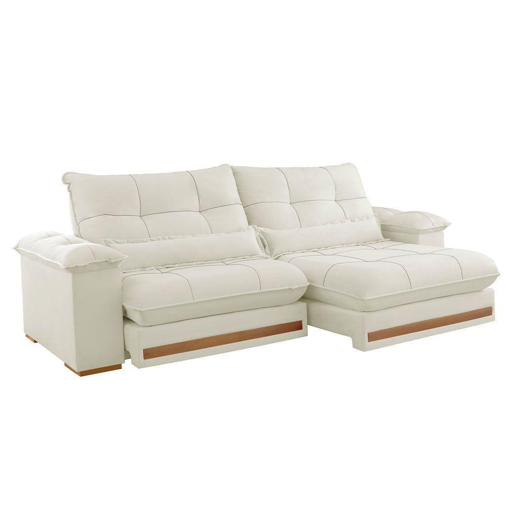 Sofá Dubai Linho 02 Módulos De 120 Cm B25 Cm Meu Sofá Online A302 Linho Branco - 2