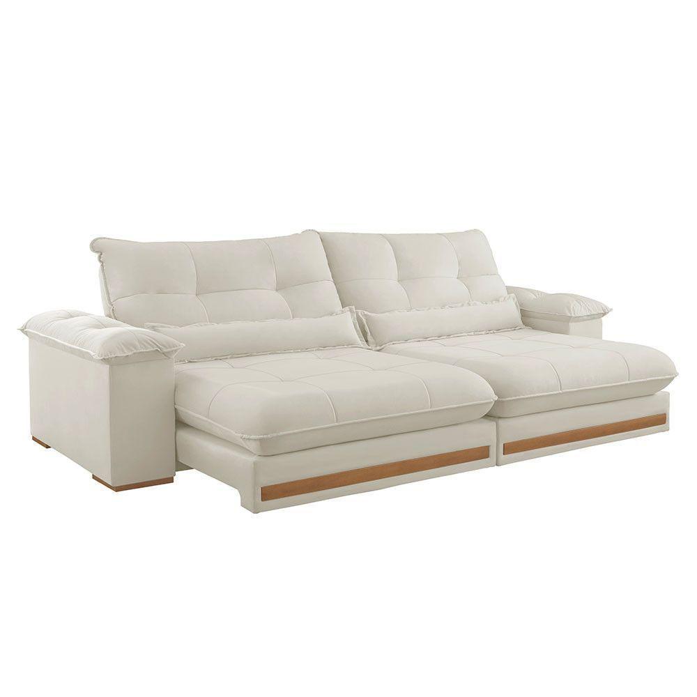 Sofá Dubai Linho 02 Módulos De 120 Cm B25 Cm Meu Sofá Online A302 Linho Branco - 3