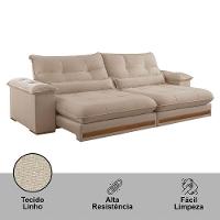 Sofá Dubai Linho 02 Módulos De 100 Cm B25 Cm Meu Sofá Online A226 Linho Bege - 5