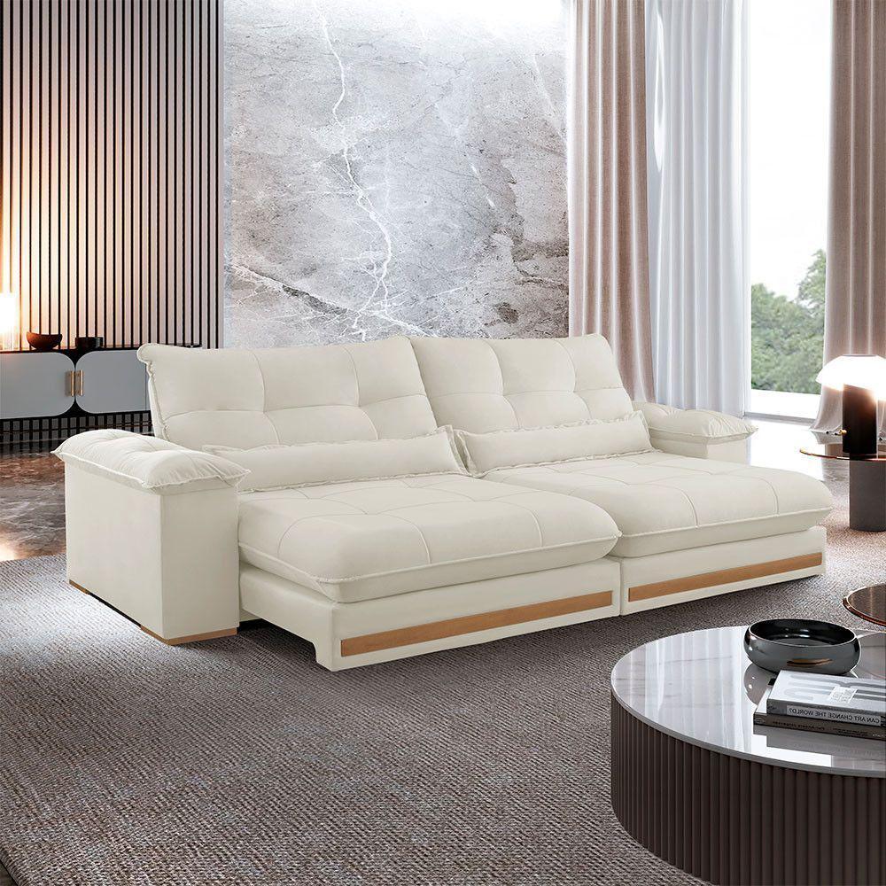 Sofá Dubai Linho 02 Módulos De 80 Cm B25 Cm Meu Sofá Online A302 Linho Branco - 1