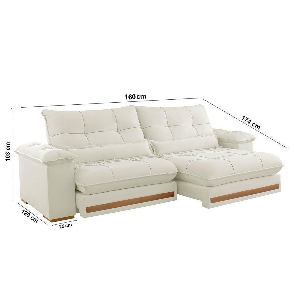 Sofá Dubai Linho 02 Módulos De 80 Cm B25 Cm Meu Sofá Online A302 Linho Branco - 3