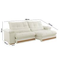 Sofá Dubai Linho 02 Módulos De 80 Cm B25 Cm Meu Sofá Online A302 Linho Branco - 3