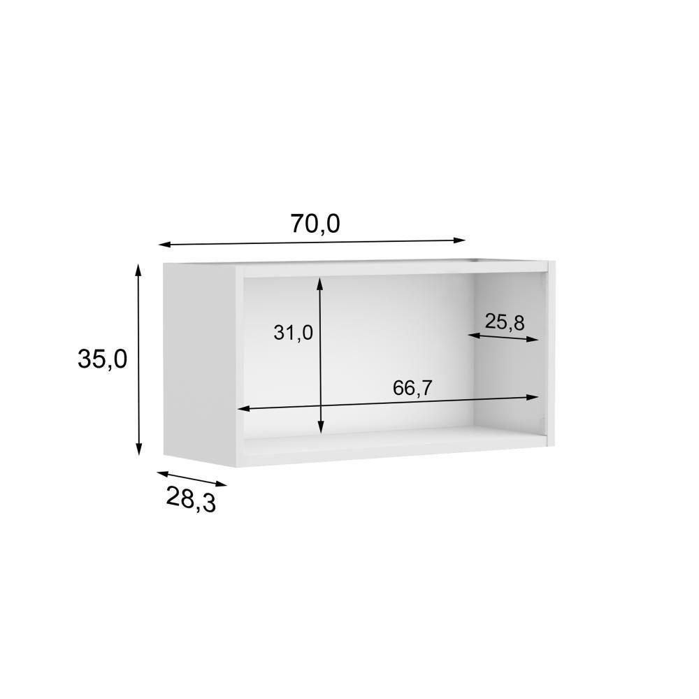 Armário Aéreo De Aço 2 Portas Colors Bertolini - Branco/Preto - 3