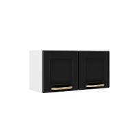 Armário Aéreo De Aço 2 Portas Colors Bertolini - Branco/Preto - 1