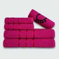 Jogo De Toalha Banho 5 Peças Verona 100% Algodão Rosa - 1