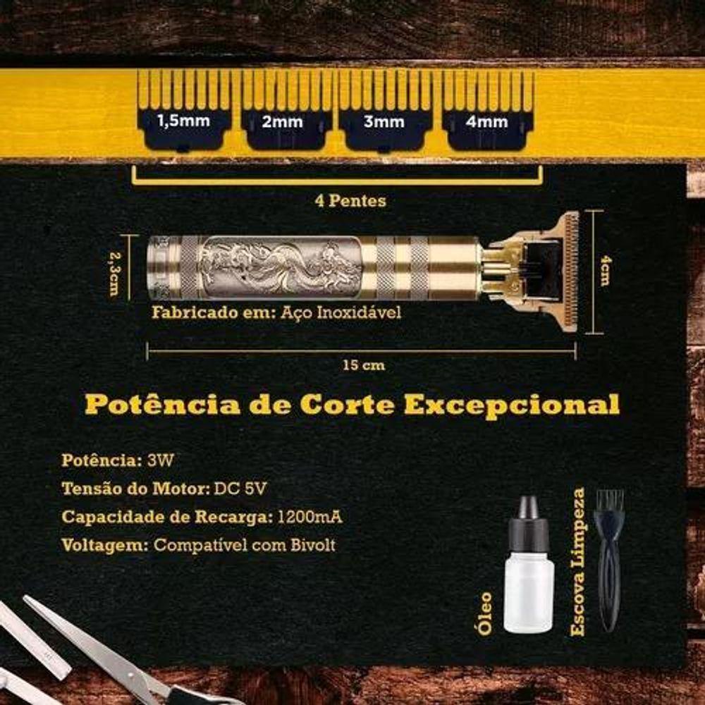 Aparador De Cabelo Profissional Dragão Dourado - 3