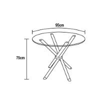 Sala de Jantar Completa Volga c/ Tampo de Vidro 95cm e 4 Cadeiras Portugal Cromada - Branco - Kappesberg - 3