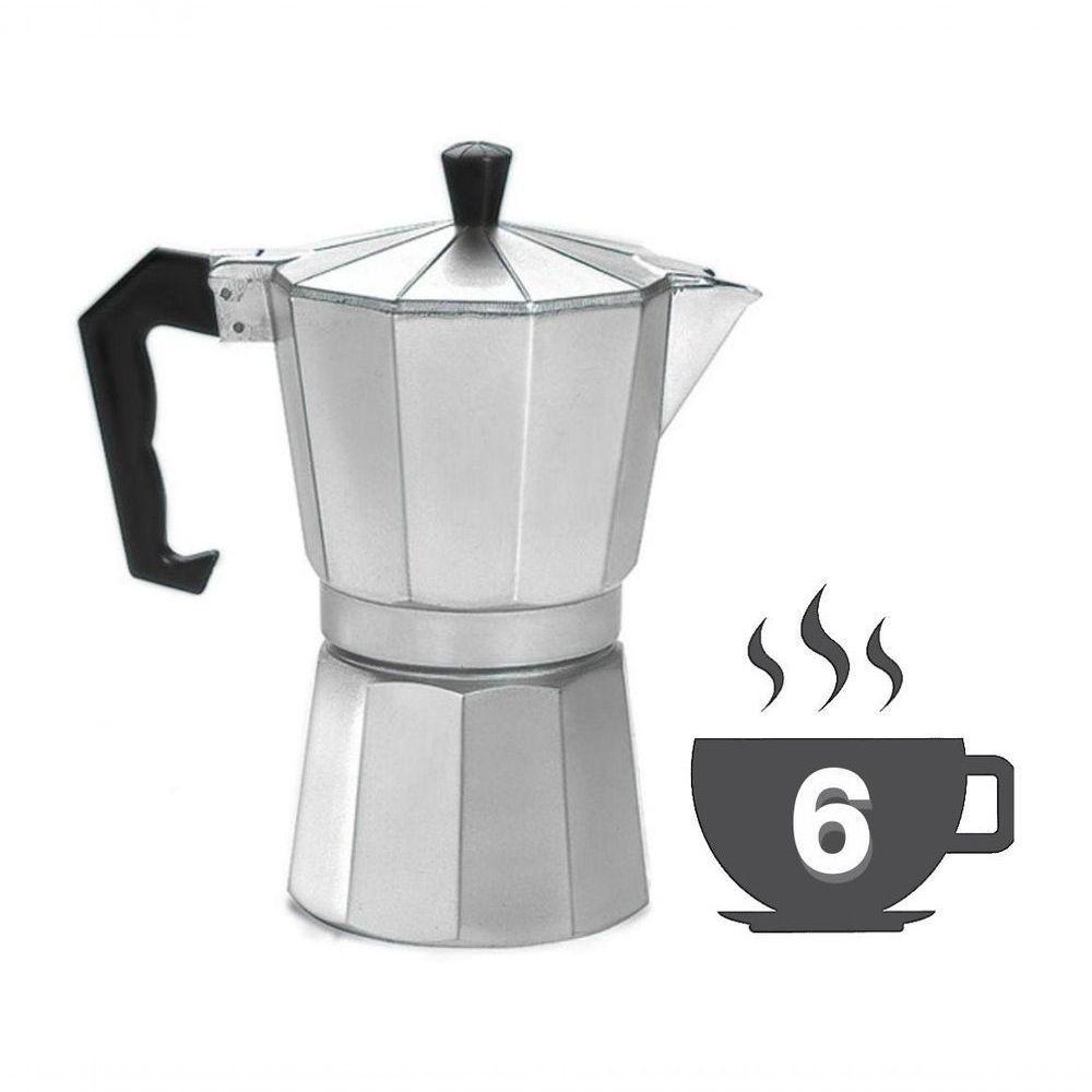 Cafeteira Italiana 6 Xícaras Café Em Aluminio - 4