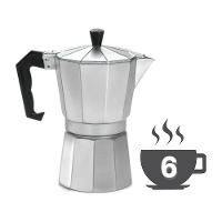 Cafeteira Italiana 6 Xícaras Café Em Aluminio - 4