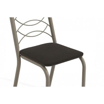 Sala de Jantar Completa Volga c/ Tampo de Vidro 95cm e 4 Cadeiras Holanda Niquel - Branco - Kappesberg