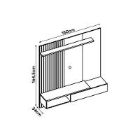 Painel Home p/ TV até 65 Pol Tito Ripado c/ 1 Porta 150x164cm Bali/Cedro - DJ Móveis