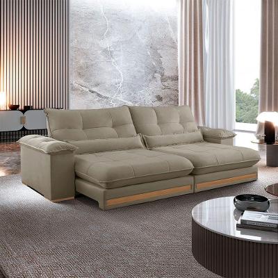 Sofá Dubai Veludo 02 Módulos De 90 Cm B25 Cm Meu Sofá Online B002 Veludo Capuccino