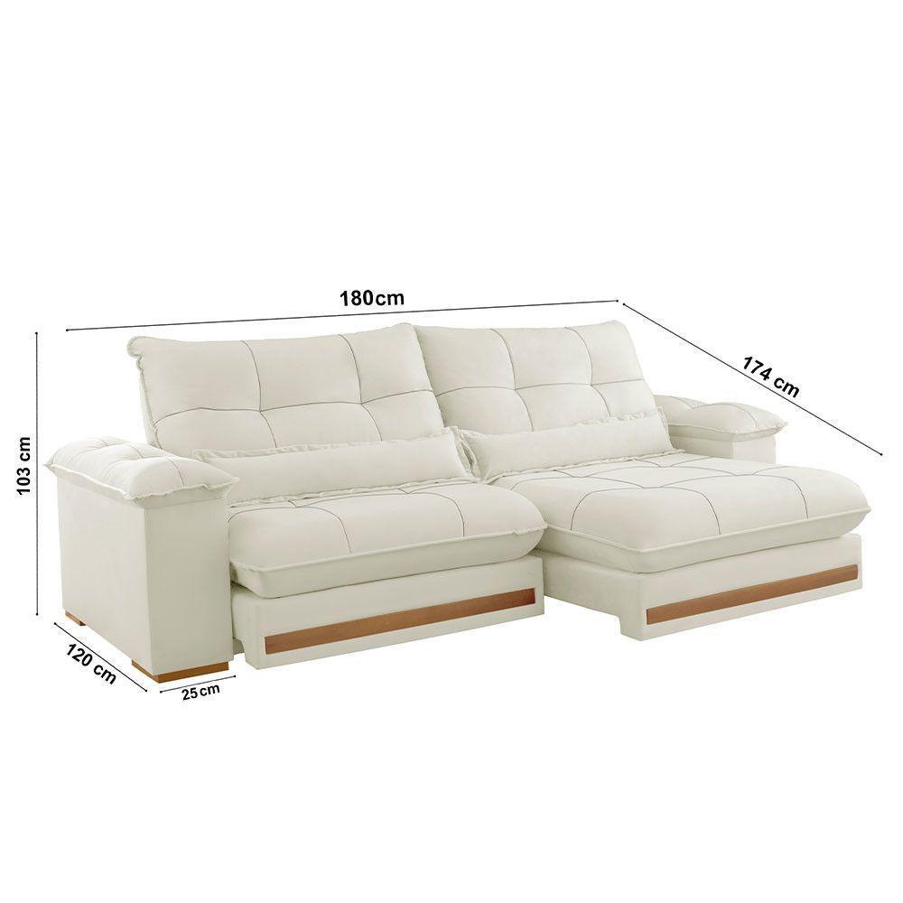 Sofá Dubai Linho 02 Módulos De 90 Cm B25 Cm Meu Sofá Online A302 Linho Branco - 5