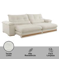Sofá Dubai Linho 02 Módulos De 90 Cm B25 Cm Meu Sofá Online A302 Linho Branco - 6