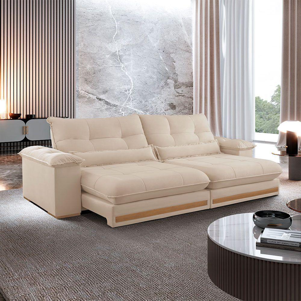 Sofá Dubai Linho 02 Módulos De 80 Cm B25 Cm Meu Sofá Online A294 Linho Creme - 1