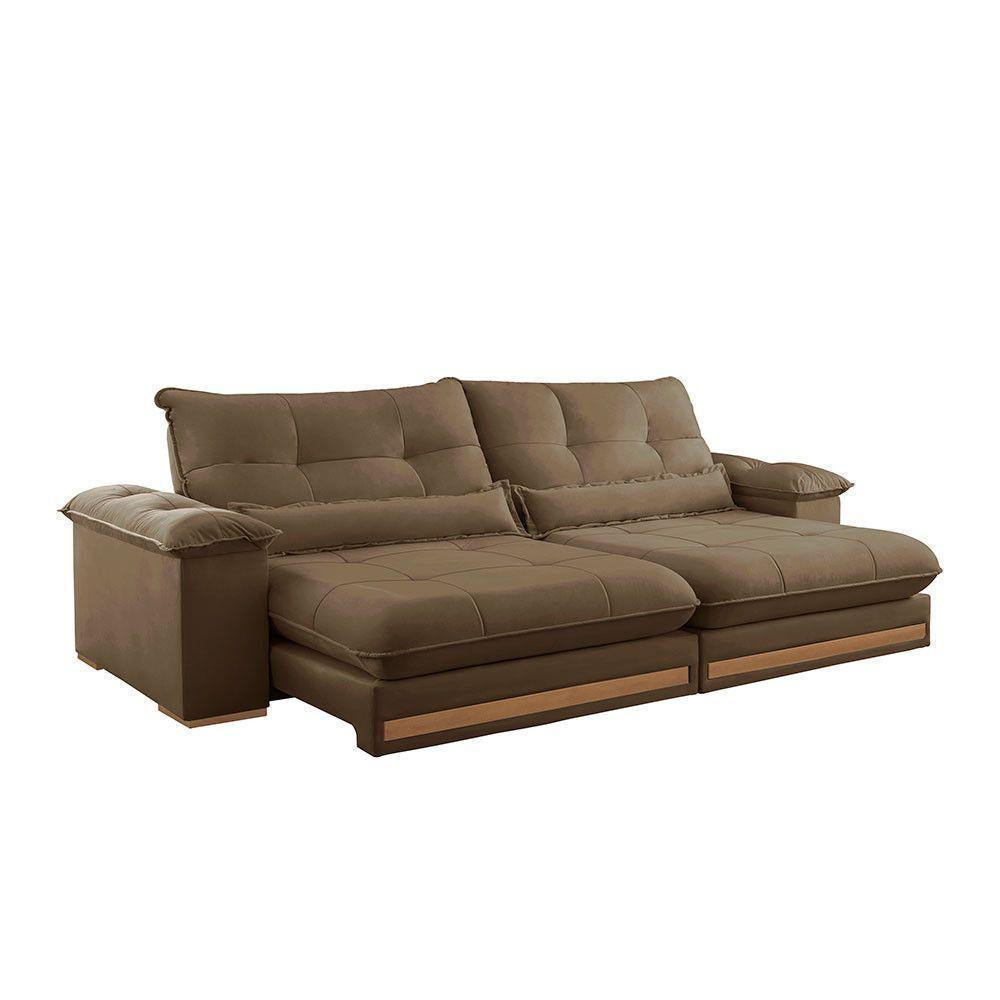 Sofá Dubai Veludo 02 Módulos De 90 Cm B25 Cm Meu Sofá Online B016 Veludo Marrom - 3